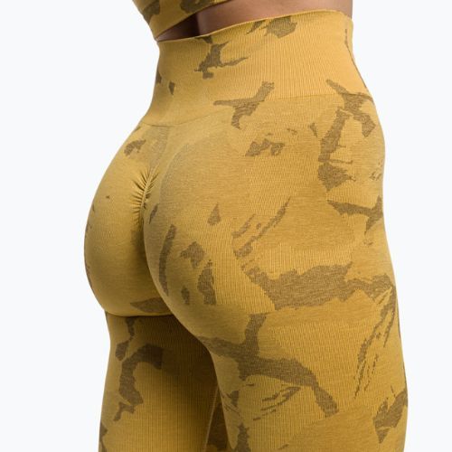 Jambiere de antrenament pentru femei Gymshark Adapt Camo Savanna Seamless galben/alb