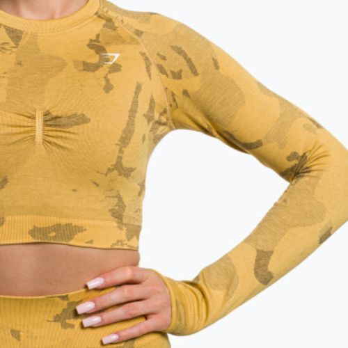 Jambiere de antrenament pentru femei Gymshark Adapt Camo Savanna Seamless galben indian
