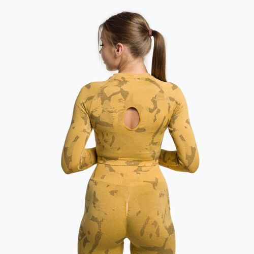 Jambiere de antrenament pentru femei Gymshark Adapt Camo Savanna Seamless galben indian