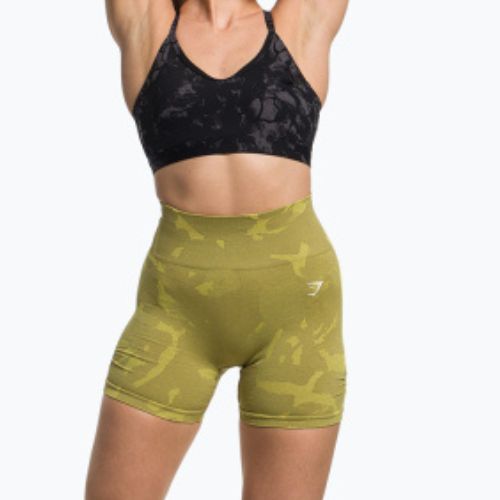 Pantaloni scurți de antrenament pentru femei Gymshark Adapt Camo Savanna Seamless verde fără cusături