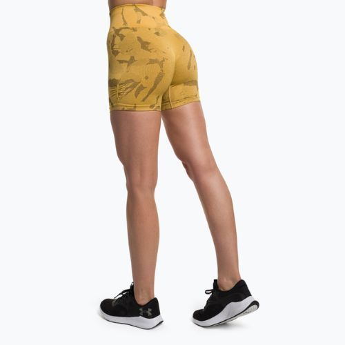 Pantaloni scurți de antrenament pentru femei Gymshark Adapt Camo Savanna Seamless galben indian