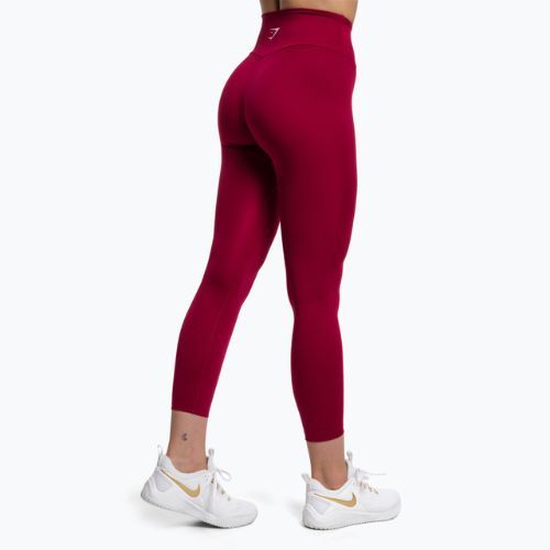 Jambiere Gymshark Training Full Lenght pentru femei burgundy/alb