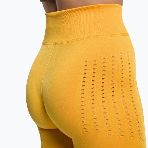 Pantaloni scurți de antrenament Gymshark Flawless Shine Seamless Seamless saffron/galben pentru femei Gymshark