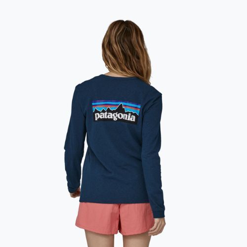 Tricou de trekking pentru femei Patagonia P-6 Logo Responsibili-Tee LS tidepool albastru