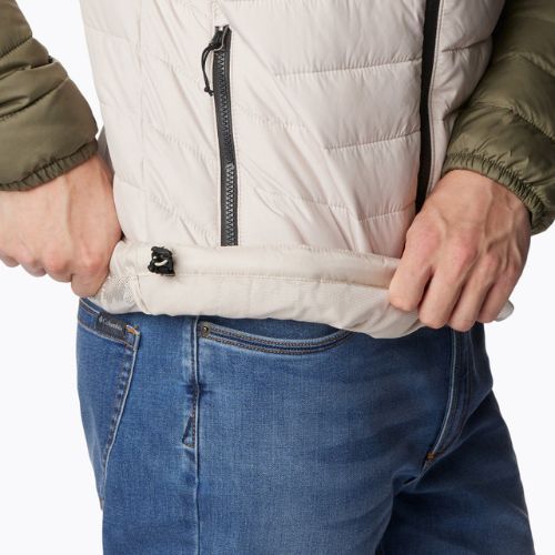 Jachetă cu glugă Columbia Powder Lite cu glugă pentru bărbați, de culoare închisă, de culoare verde piatră/shark/stone green