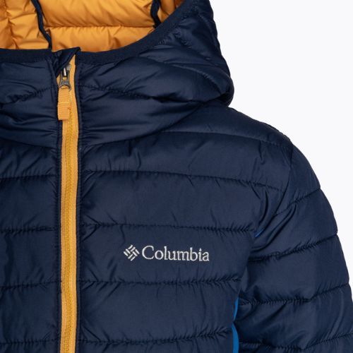 Columbia Powder Lite cu glugă cu glugă jachetă pentru copii de culoare indigo strălucitor/collegiate navy