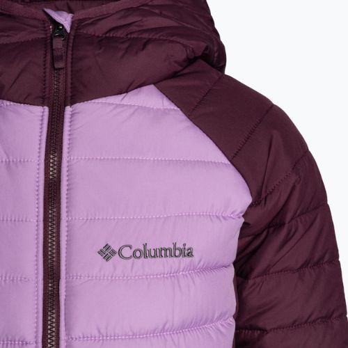 Columbia Powder Lite cu glugă cu glugă gumdrop/marionberry jachetă de puf pentru copii