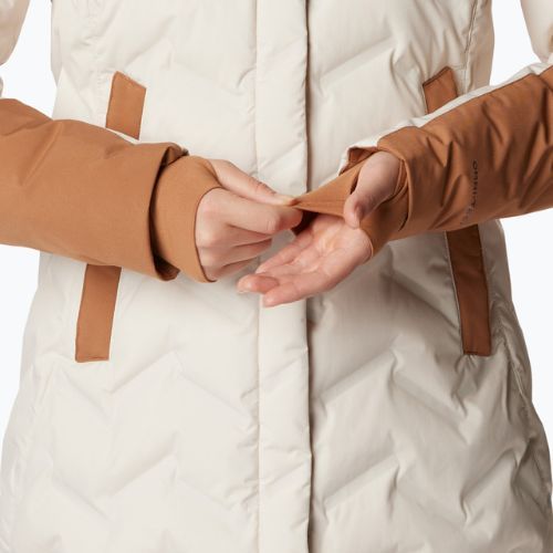 Jachetă Columbia Mountain Croo II Mid Down pentru femei, cretă/maro cărămiziu