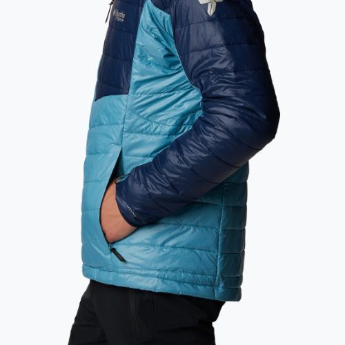 Jacheta de bărbați Columbia Platinum Peak cu glugă cu glugă în jos shasta/collegiate navy
