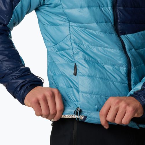 Jacheta de bărbați Columbia Platinum Peak cu glugă cu glugă în jos shasta/collegiate navy