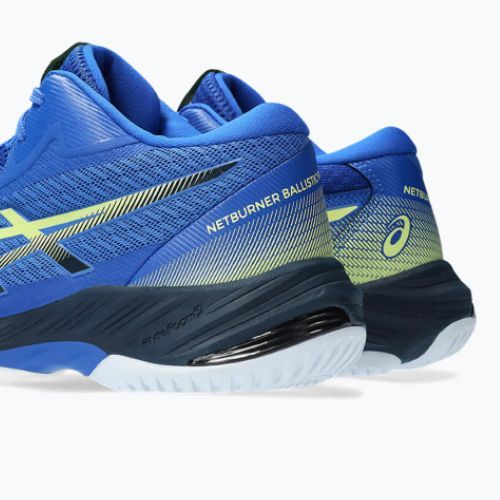 ASICS Netburner Ballistic FF MT 3 pantofi de volei pentru bărbați albastru iluzie / galben strălucitor