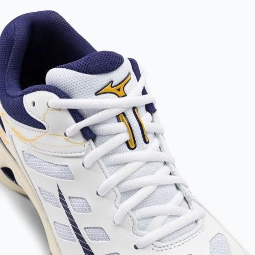 Pantofi de volei pentru bărbați Mizuno Wave Voltage alb / panglică albastră / mp gold