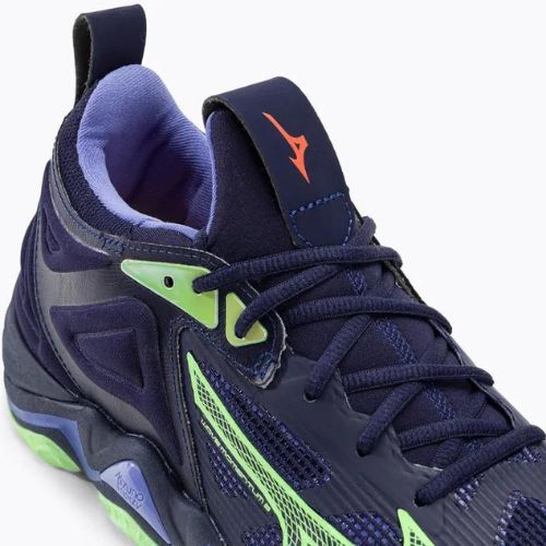 Pantofi de volei pentru bărbați Mizuno Wave Momentum 3 evening blue / tech green / lolite