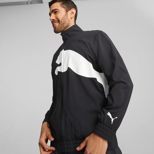 Jachetă de antrenament pentru bărbați PUMA Train Big Cat Lined Woven puma negru