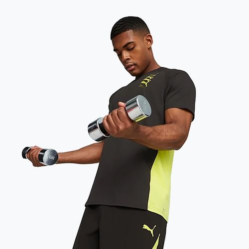 Tricou de antrenament pentru bărbați PUMA Fit Triblend Ultrabreathe puma negru/galben burst