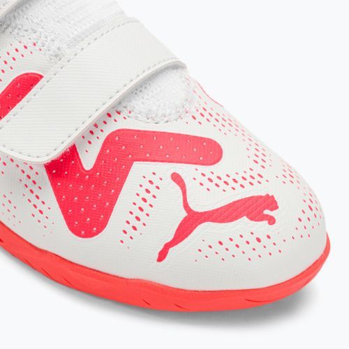 PUMA Future Play IT V Jr ghete de fotbal pentru copii puma white/fire orchid