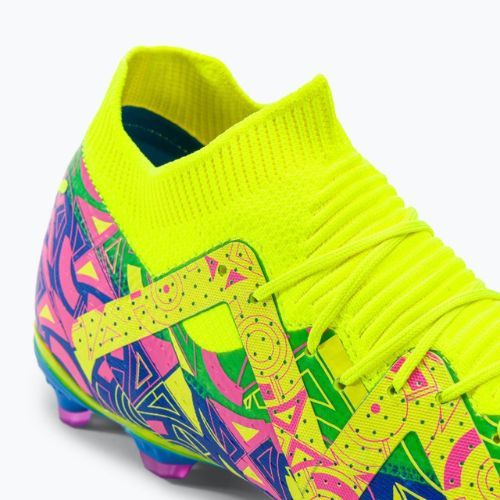 PUMA Future Match Energy FG/AG ghete de fotbal pentru bărbați ultra albastru/alerta galbenă/roz luminos