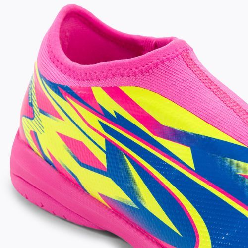 PUMA Ultra Match LL Energy Energy IT+Mid Jr ghete de fotbal pentru copii roz luminos/albastru ultra/albastru/galben alert