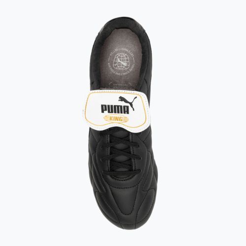 Ghete de fotbal pentru bărbați PUMA King Top FG/AG puma negru/puma alb/puma auriu