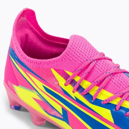 Cizme de fotbal pentru bărbați PUMA Ultra Ultimate Energy FG/AG roz luminos/albastru ultra/galben alertă
