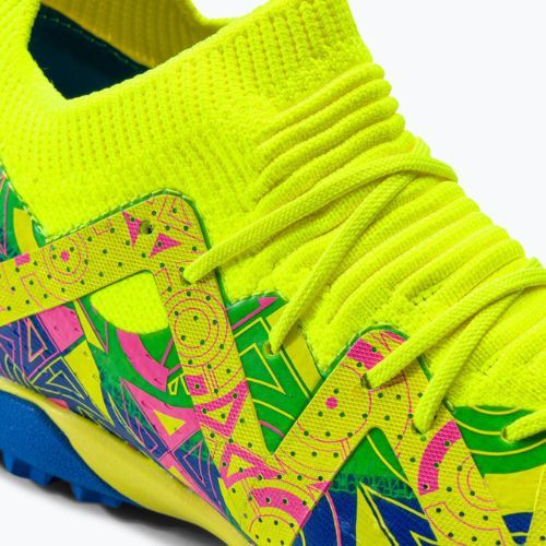 PUMA Future Match Energy TT + Mid Jr ghete de fotbal pentru copii ultra albastru/alert galben/roz luminos