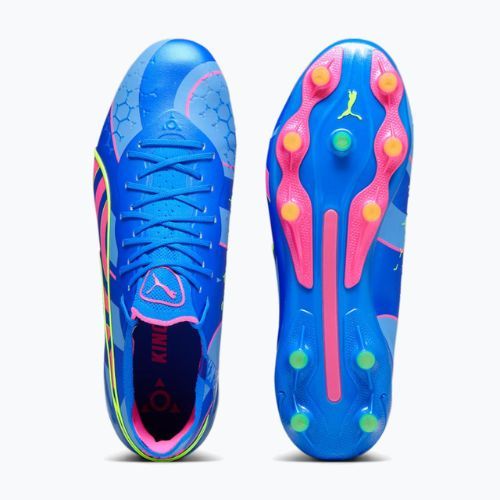 PUMA King Ultimate Energy FG/AG ghete de fotbal pentru bărbați ultra blue/luminous pink/luminous blue