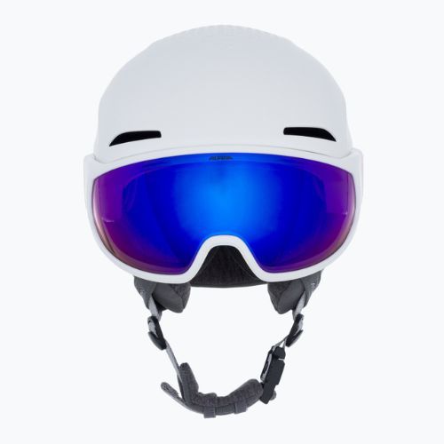 Cască de schi Alpina Alto Q-Lite alb mat/albastru revo