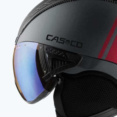 Cască de schi CASCO SP-2 Photomatic Visor structurat gri arsenic / roșu