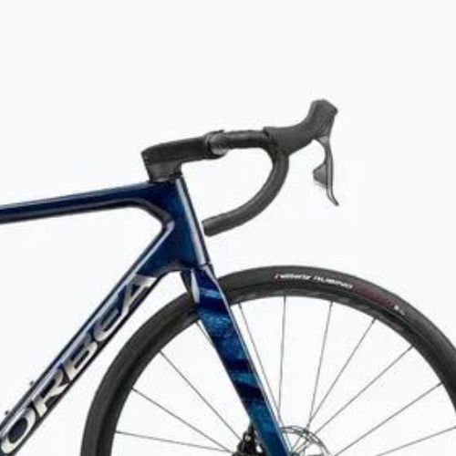 Orbea Orca Orca M31e Team 2023 albastru de vedere de carbon/titan biciclete de șosea