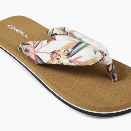 Șlapi O'Neill Ditsy Sun Bloom pentru femei, cu flori tropicale albe