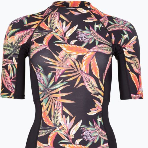 Cămașă de baie pentru femei O'Neill Anglet Skin SS negru floare tropicală