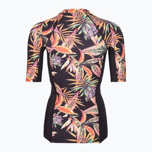 Cămașă de baie pentru femei O'Neill Anglet Skin SS negru floare tropicală