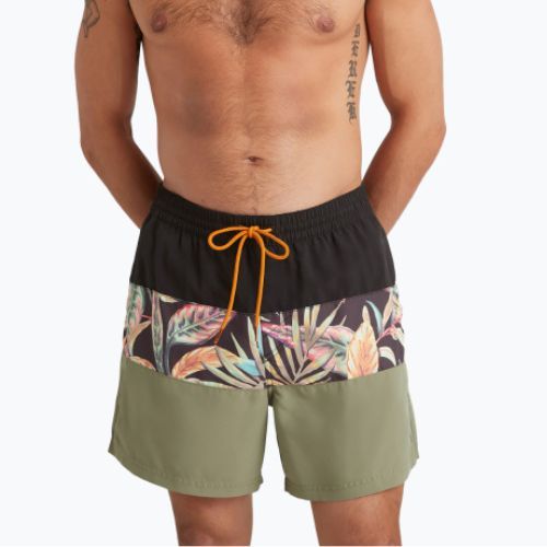 Bărbați O'Neill Cali Block 15'' pantaloni scurți de înot negru floare tropicală
