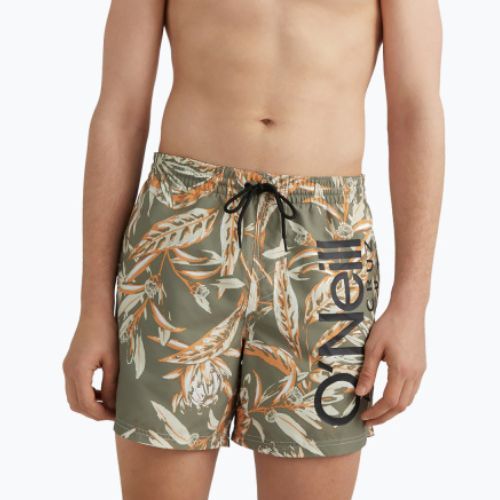 Pantaloni scurți de înot O'Neill Cali Floral 16'' pentru bărbați, lichen profund, cu flori tonale florale