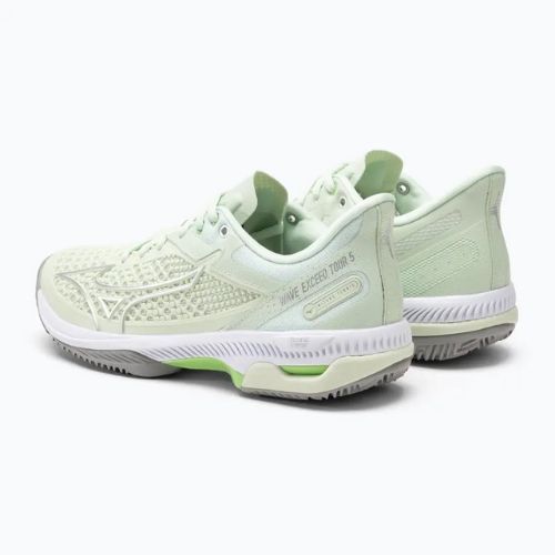 Pantofi de tenis pentru femei Mizuno Wave Exceed Tour 5 CC ambrozie / argintiu / verde techno