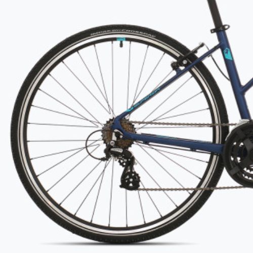 Bicicleta de cross pentru femei Superior RX 510 L albastru mat de noapte/argintiu/galben neon