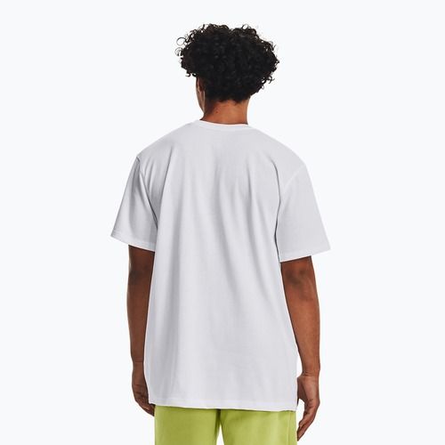 Tricou Under Armour Logo Emb Heavyweight pentru bărbați, alb/negru
