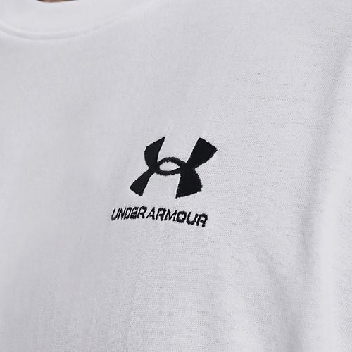 Tricou Under Armour Logo Emb Heavyweight pentru bărbați, alb/negru