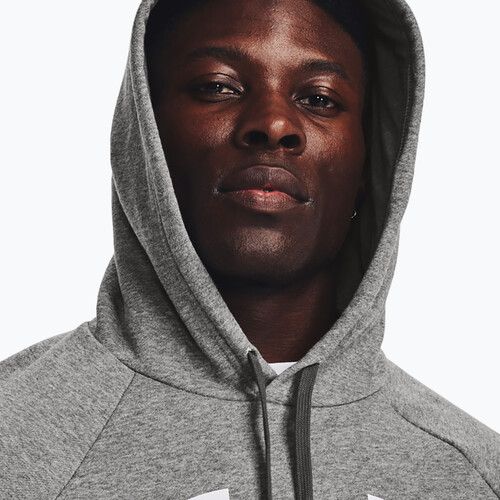 Hanorac bărbătesc Under Armour Rival Fleece Logo HD castlerock light heather/white pentru bărbați