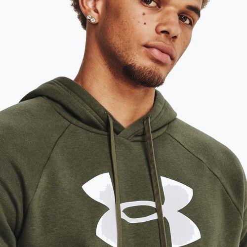 Hanorac cu glugă pentru bărbați Under Armour Rival Fleece Logo HD marine din verde/alb