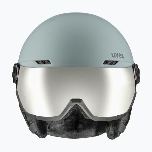 Cască de schi UVEX Wanted Visor glacier/rhino mat/mirror silver smoke