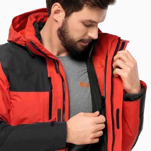Jack Wolfskin jachetă de ploaie Jasper 3in1 roșu puternic pentru bărbați Jack Wolfskin