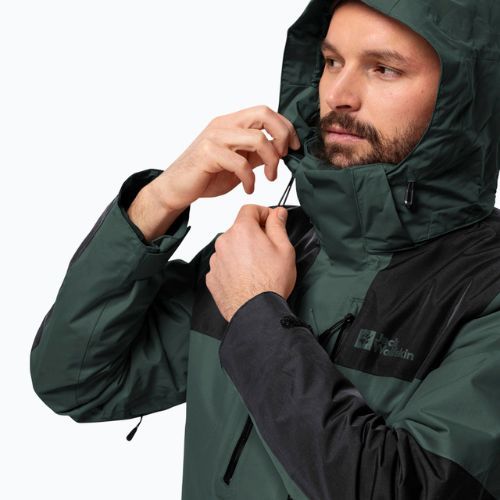 Jack Wolfskin jachetă de ploaie Jasper 3in1 pentru bărbați, negru măsliniu