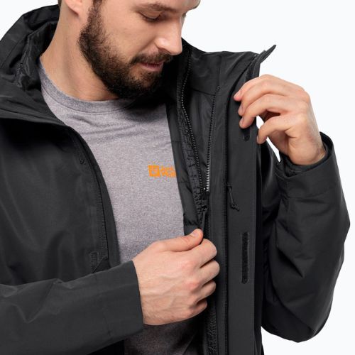 Jack Wolfskin jachetă de ploaie pentru bărbați Feldberg Luntal 3in1 negru