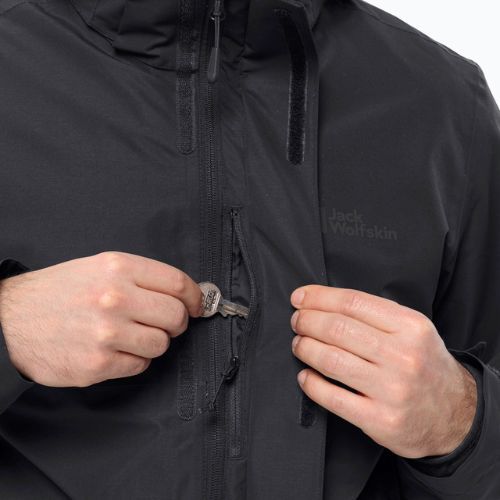 Jack Wolfskin jachetă de ploaie pentru bărbați Feldberg Luntal 3in1 negru