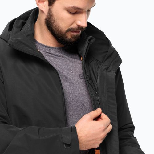 Jack Wolfskin jachetă de ploaie pentru bărbați Lapawa Ins negru