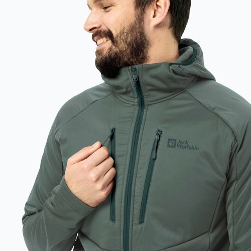 Geacă hibrid pentru bărbați Jack Wolfskin Alpgrat Pro Ins Fz verde gard viu