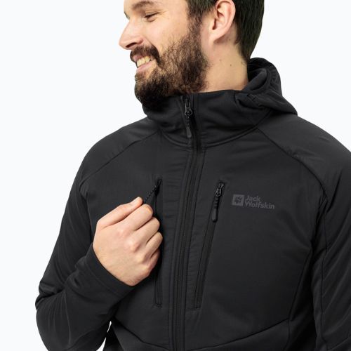 Geacă hibrid pentru bărbați Jack Wolfskin Alpgrat Pro Ins Fz negru
