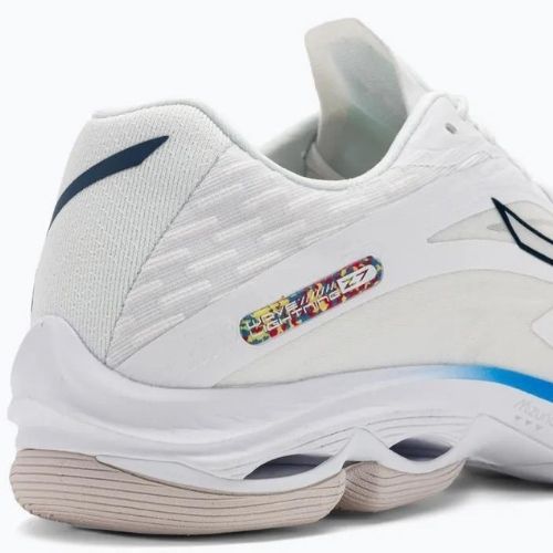 Pantofi de volei pentru bărbați Mizuno Wave Lightning Z7 alb netăiat/albastru de lună/albastru de pace