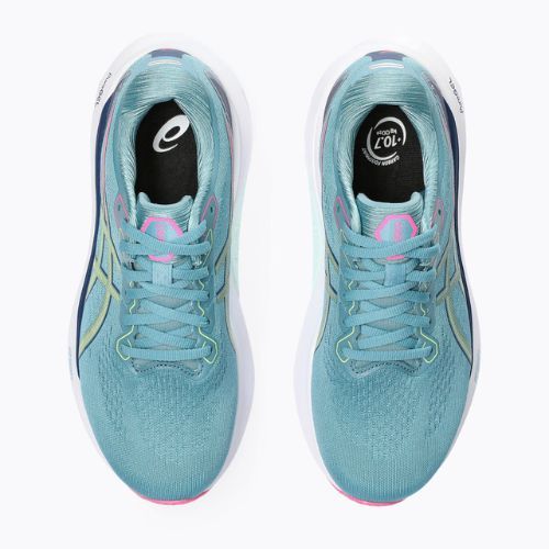 ASICS Gel-Kayano 30, pantofi de alergare pentru femei, albastru/grișu/lime green